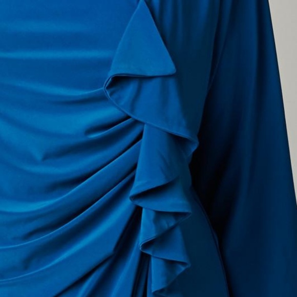 Christine V Plus Size Side Ruffle Dress - Picture 7 of 7